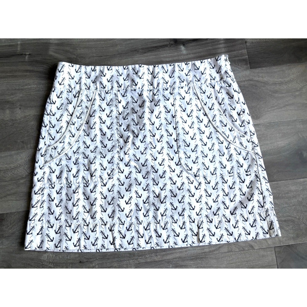 J‎ crew Skirt size 2 nautical theme anchors black and white